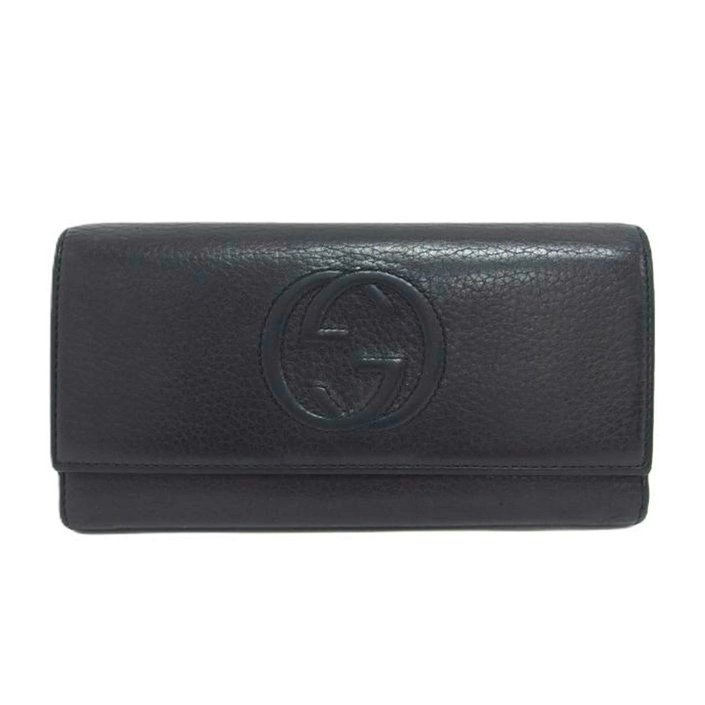 GUCCI Soho Interlocking GG Bi fold Long Wallet Black